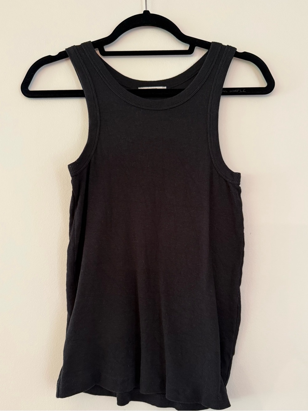 AYR Black Ribbed Tank, size M - Picture 2 of 3